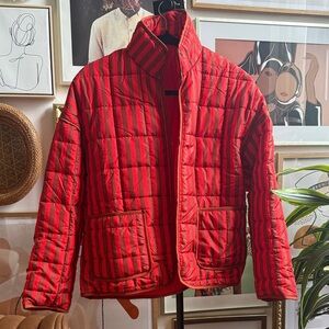 Red and Black Striped Women’s Jacket